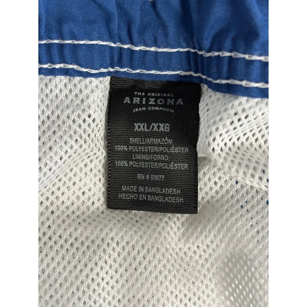 Arizona Jean Co Mens XXL Blue Ombre Plaid Board Shorts Swim Trunks Mesh Lined